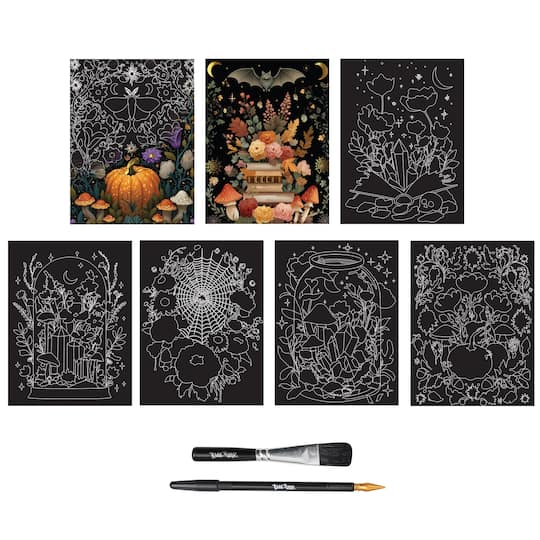Brea Reese® 6" x 8" Mystical Garden Scratch Art Paper Pad